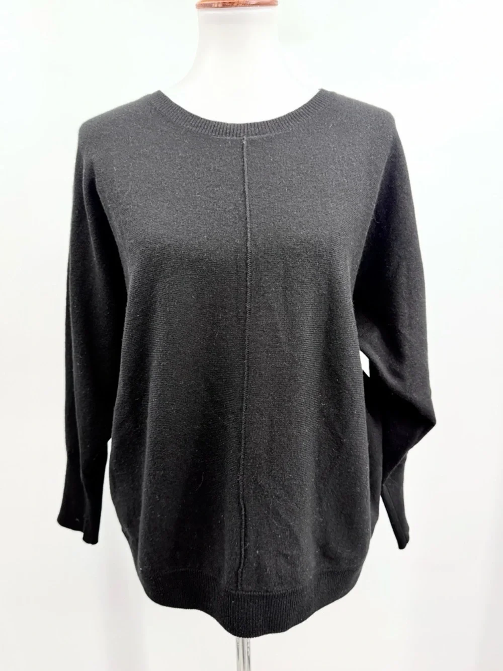 J. CREW COLLECTION Italian Cashmere Dolman Sweater Black 05066